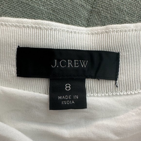 J. Crew White Pleated Linen Mini Skirt Size 8 - Picture 8 of 12